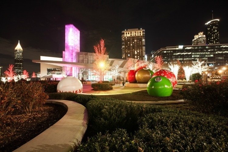 Atlanta World of Coca Cola museum during the holidays