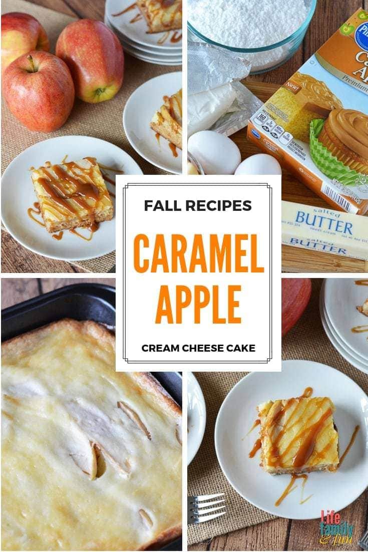 This easy Caramel Apple Cream Cheese Cake Recipe is so amazing that, if you decide to make it, people will think that you slaved over it in the kitchen. https://www.lifefamilyfun.com/caramel-apple-cream-cheese-cake/