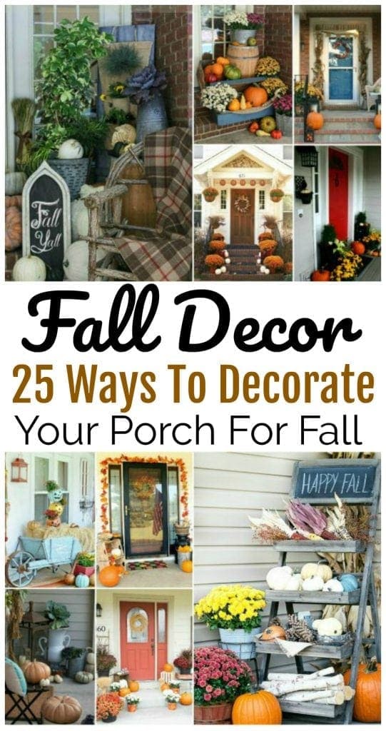 25 decorating ideas for your front porch. Each porch is beautifully decorated to ring in the Fall season. https://www.lifefamilyfun.com/fall-porch-decorating-ideas/