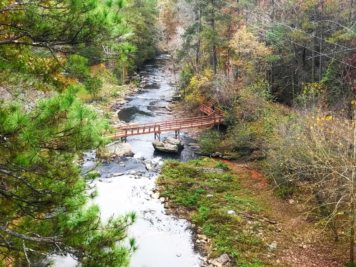 Suspension bridge, historic banning mill