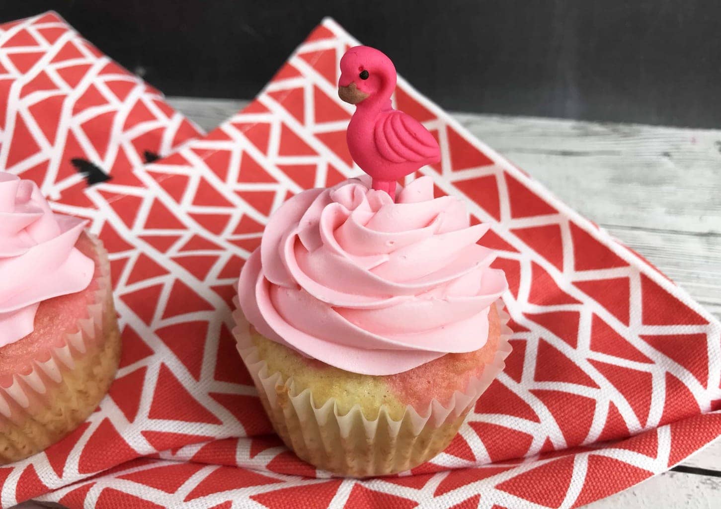 Homemade Pink Flamingo Cupcakes - Inspired Beach Themed Party