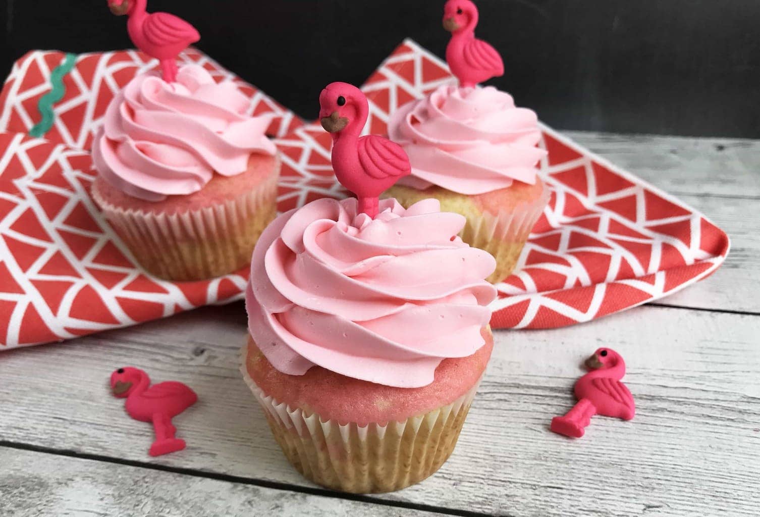 Homemade Pink Flamingo Cupcakes - Inspired Beach Themed Party