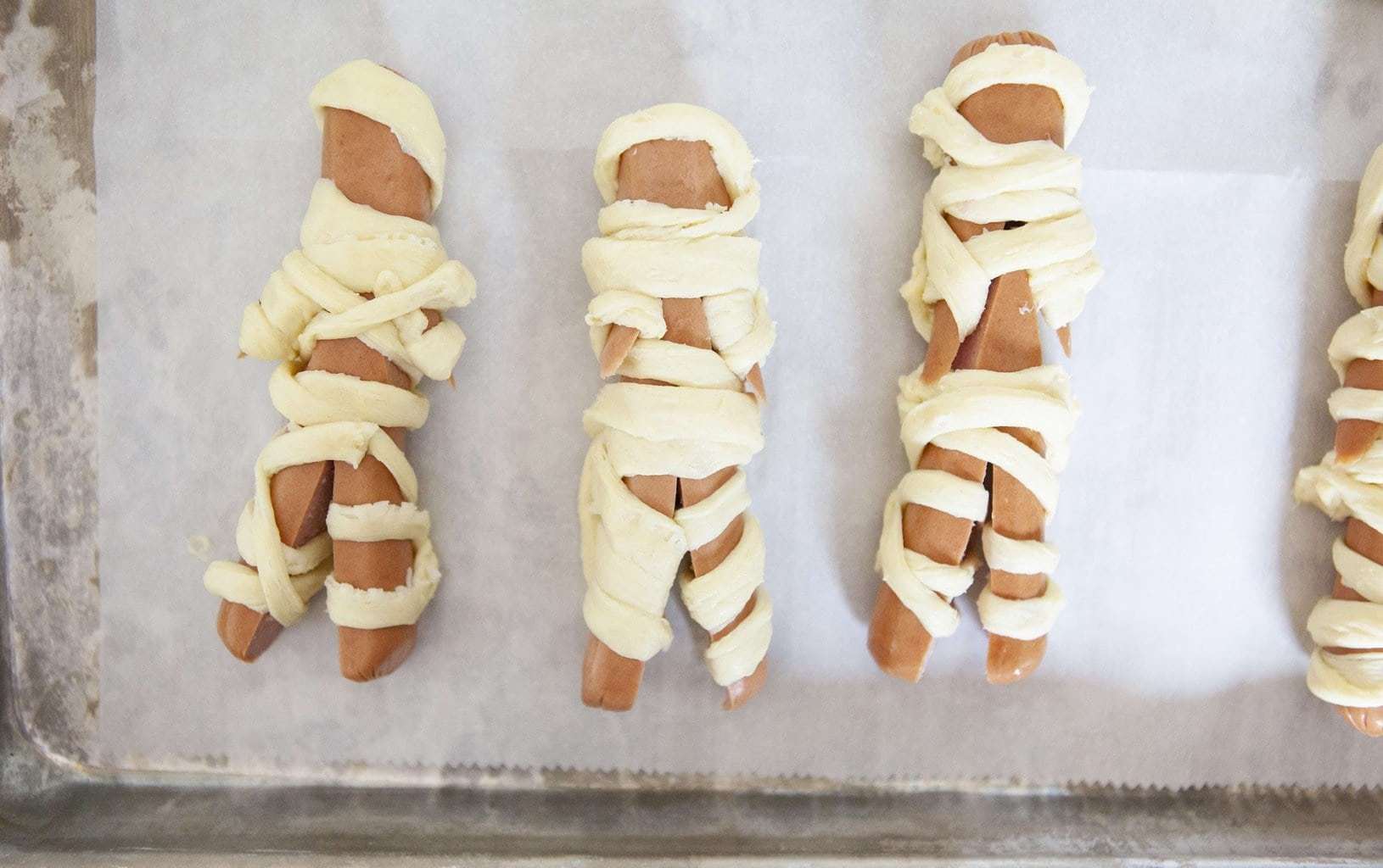 Mummy Hotdogs Made With Crescent Rolls Halloween Food Fun For All