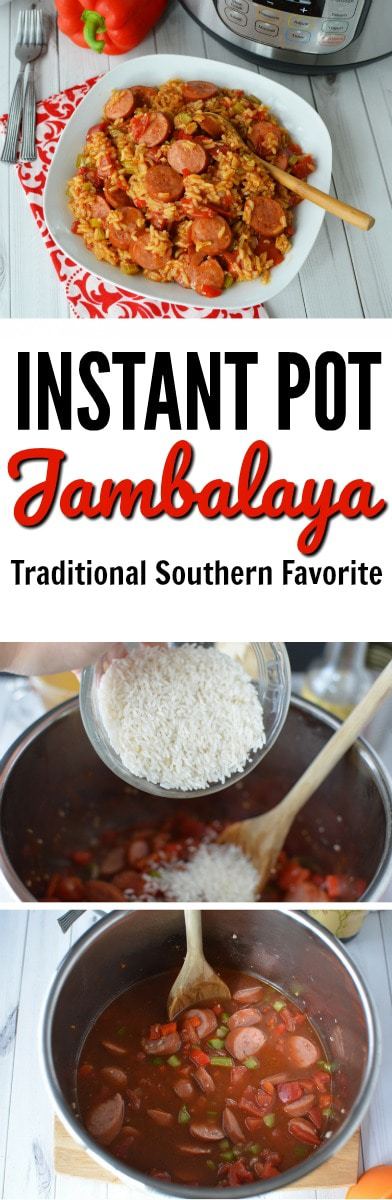 Serve your family this hearty Instant Pot Jambalaya for a hearty Winter dinner. The Southern recipe is one your whole family will love. #InstantPot #IP #JambalayaInstantPot https://www.lifefamilyfun.com/instant-pot-jambalaya/