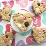 These Chocolate Chip Heart Shaped Cookie Bars are the one Valentine Day treat that you just can't miss! Made with Valentine's M&M's. They are simple to make and full of love! #HeartShapedCookies #CookieBars #ValentinesDayRecipes