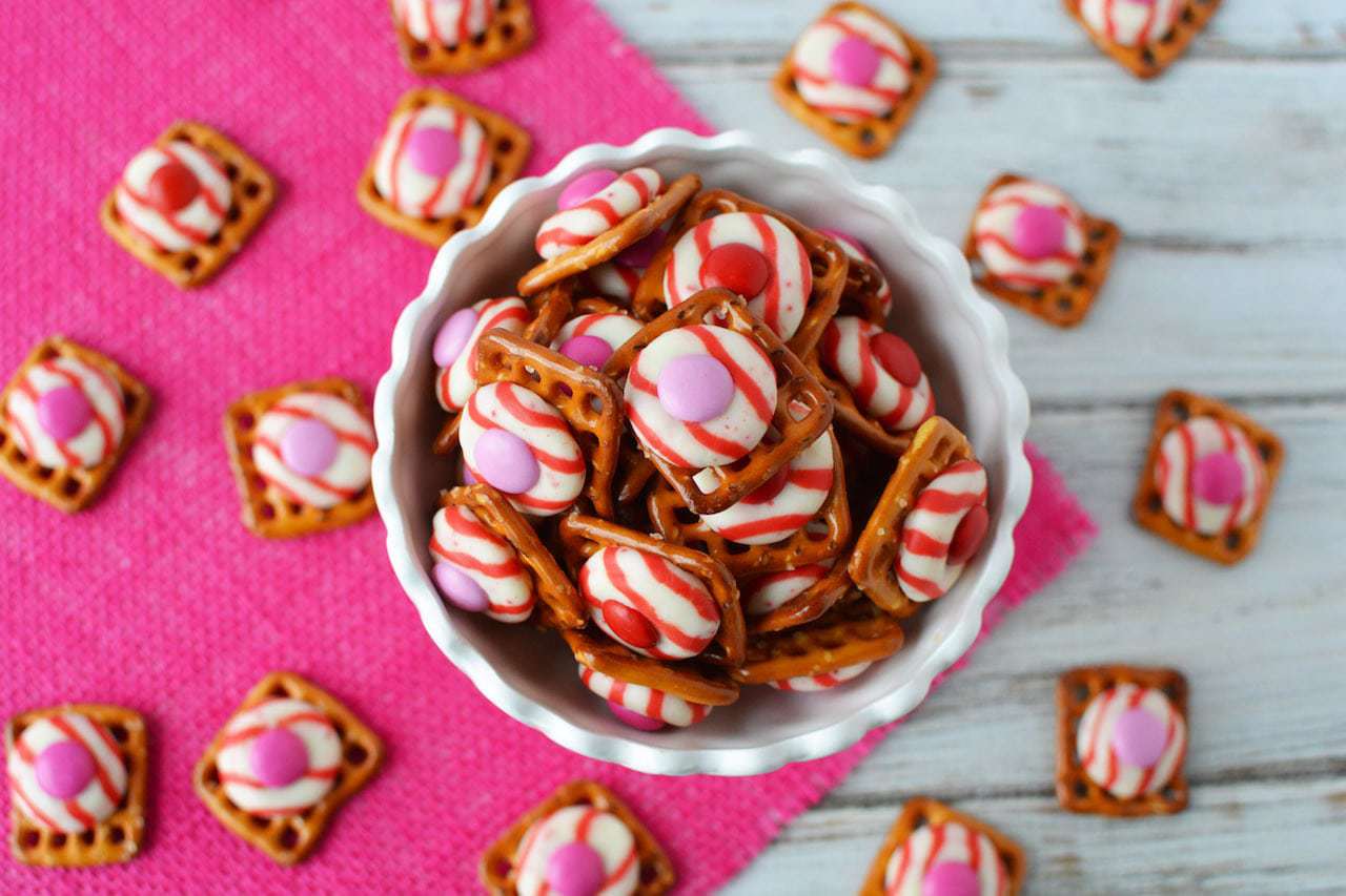 M&M Peppermint Pretzel Kisses Bite Sized Sweet and Salty Treat