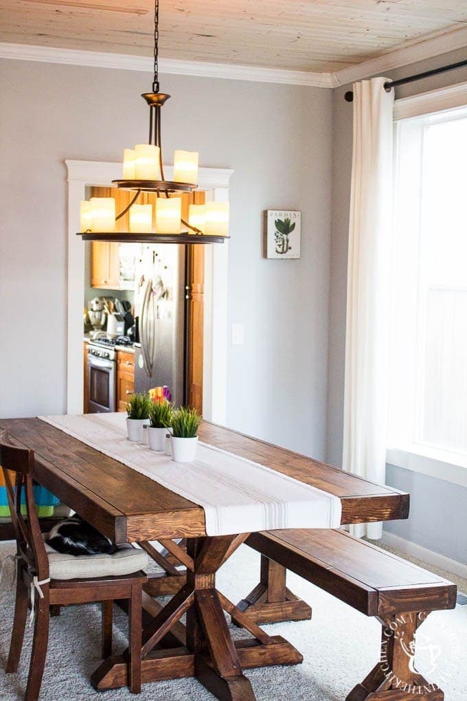 DIY Farmhouse Formal Dining Table