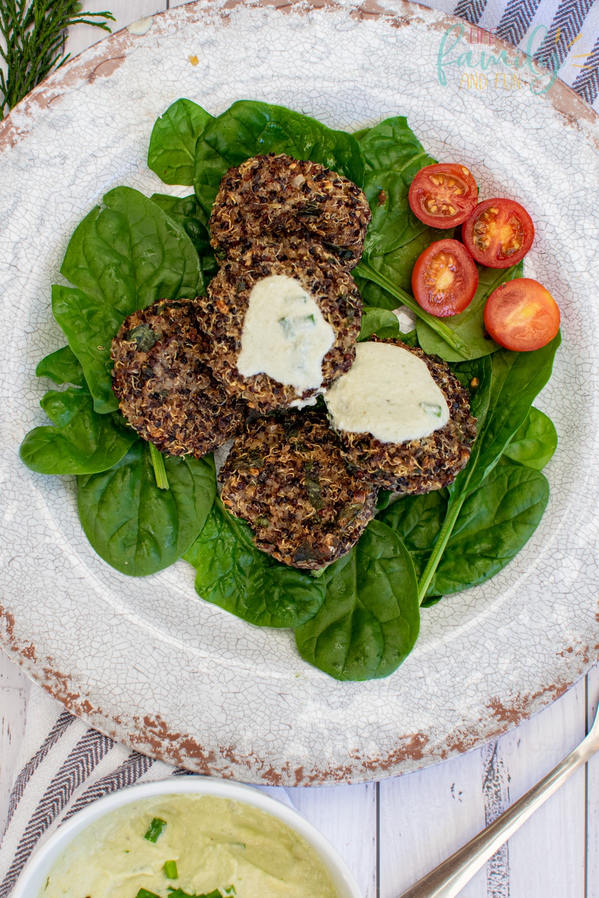 Quinoa Cakes with Herbed Cashew Sauce