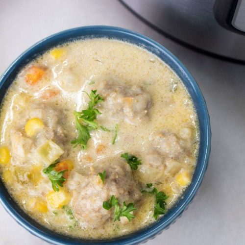 Instant Pot Meatballs Cheesy Soup, Sometimes in life, some things fit perfectly together. This Instant Pot Meatballs Soup recipe is not only cheesy, but creamy and delicious!